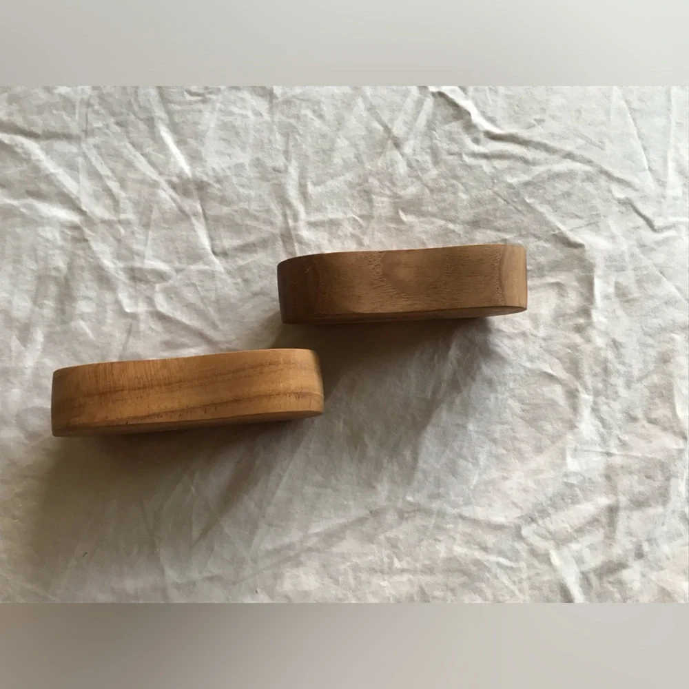 Williams Sonoma Double Egg Cup/Dish in Natural Olive Wood